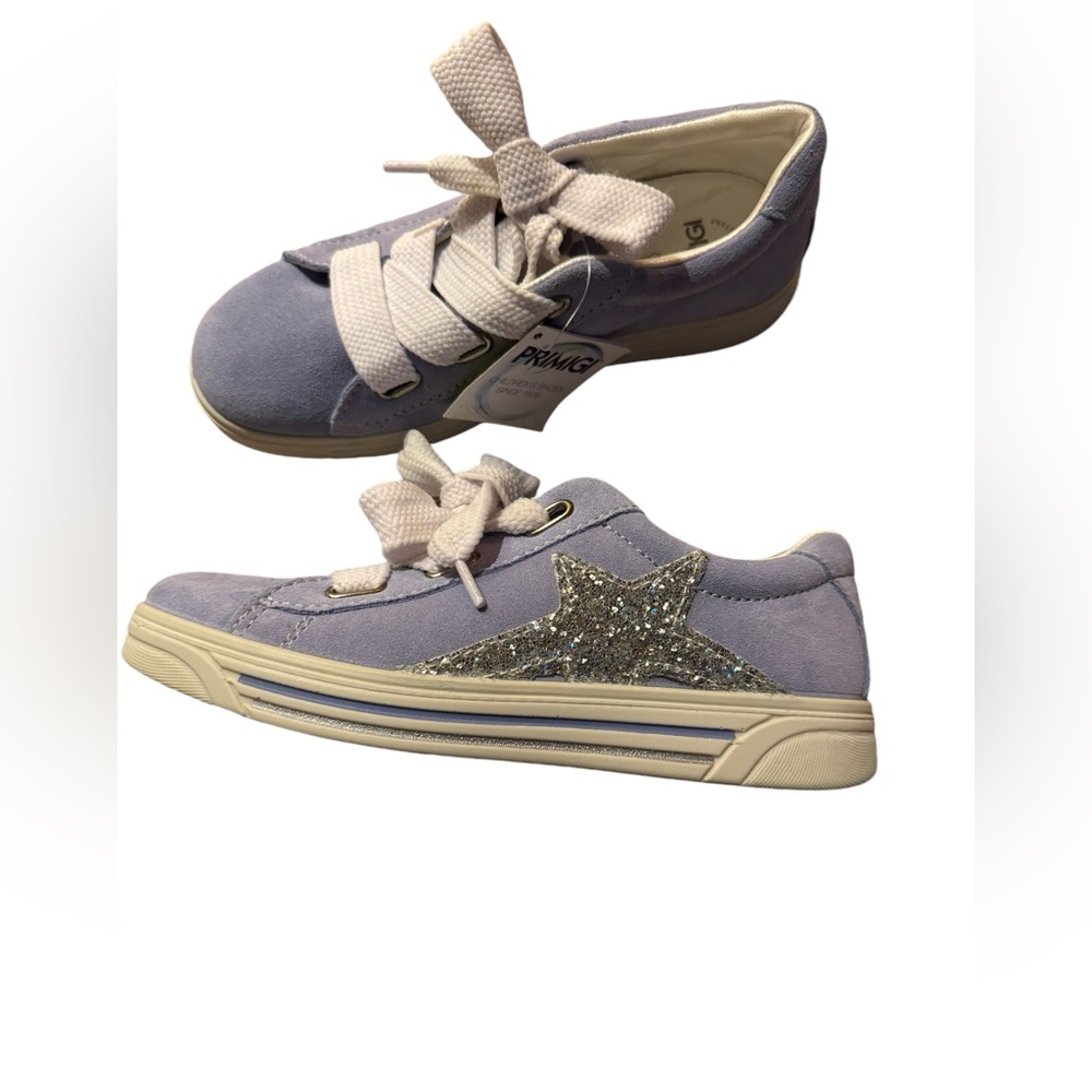 PRIMIGI Star⭐️ Girls Light Blue Suede Italian Leather Lace up Sneakers -Size 33 - Picture 9 of 15